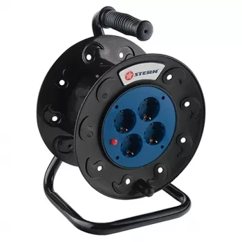 Удлинитель силовой на кабельной катушке, 3*1мм*50м, 4 розетки со шторками, 10A, STERN 95706 купить в Новом Уренгое