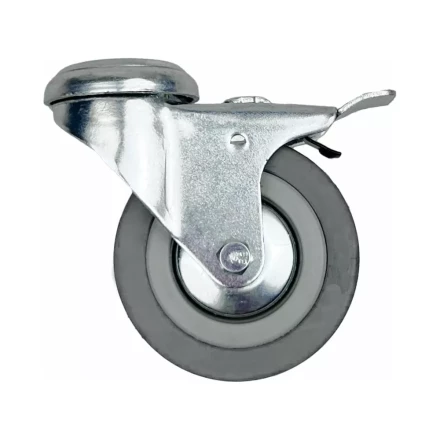 Аппаратное поворотное колесо с тормозом под болт HITCH 120*26 резина серая SChgb55 (SZ084856) купить в Новом Уренгое