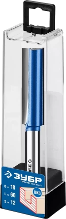 ЗУБР 18 x 60 мм, хвостовик 12 мм, фреза пазовая прямая с нижними подрезателями, Профессионал (28755-18-60) купить в Новом Уренгое