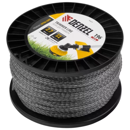 Леска для триммера двухкомпонентная витой квадрат, 2,7мм х 196м, на DIN катушке EXTRA CORD// Denzel 96824 купить в Новом Уренгое