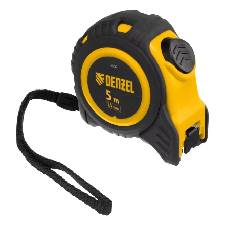 Рулетка Denzel  5м х 25мм, обрезиненный корпус, автоматическая фиксация, 31552 купить в Новом Уренгое