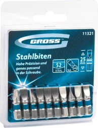Набор бит РZ2х25, сталь S2, 10шт GROSS 11340