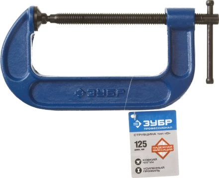 Струбцина  ЗУБР &quot;ПРОФЕССИОНАЛ&quot; тип &quot;G&quot;, корпус - ковкий чугун, 125мм 32245-125_z01 купить в Новом Уренгое