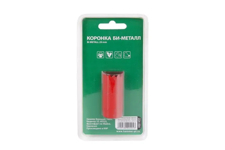 Коронка биметаллическая HAMMER Ф25х38мм 5/8" BiMETALL (224-004) купить в Новом Уренгое