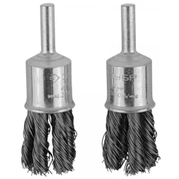 ЗУБР "ЭКСПЕРТ". Набор щеток кистевых для дрели, жгутированная стальная проволока 0,35мм, 22мм, 2шт 35227-22-H2_z01
