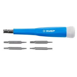 Набор ЗУБР Отвертка "ЭКСПЕРТ" для точных работ,CR-V,сменные двусторонние биты TORX, 5предметов 25621-H5