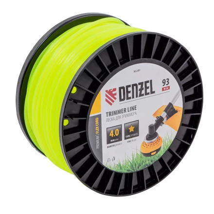 Леска для триммера звезда, 4,0мм х 93м, на DIN катушке FLEX CORD// Denzel 96289 купить в Новом Уренгое