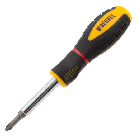 Отвертка комбинированная Denzel, SL3/16&quot;-PH1, SL1/4&quot;-PH2, 3-х компонентная рукоятка, 7713381 купить в Новом Уренгое