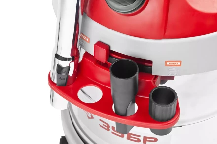 Пылесос ЗУБР сухая и влажная уборка, нержавеющая сталь, усиленное основание, розетка до 2000Вт, 30л, 1400Вт ЗППУ-1400-30 купить в Новом Уренгое