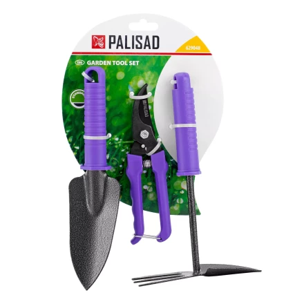 Набор садового инструмента с секатором Palisad 629048, пластиковые рукоятки, 3 предмета, Standard купить в Новом Уренгое