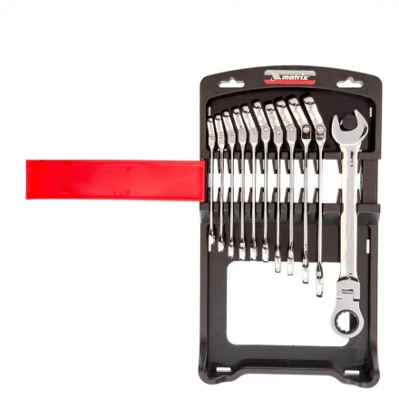 Набор ключей комбинированных Matrix трещоточных шарнирных 11 шт 14796 купить в Новом Уренгое