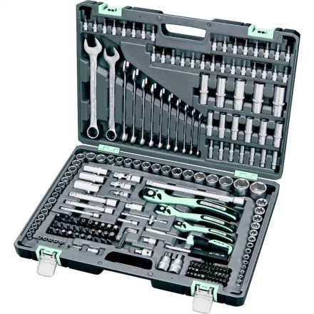 Набор инструмента 1/4 3/8 1/2 Cr-V S2 усиленный кейс 216 предметов STELS 14115 купить в Новом Уренгое