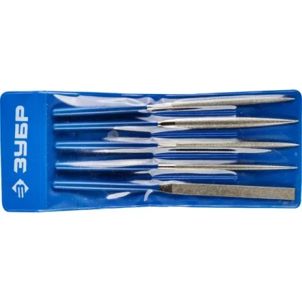 Набор ЗУБР &quot;ЭКСПЕРТ&quot; Надфили с алмазным напылением в пакете PVC, P 140, 160х80мм, 5 предметов 33386-160-H5 купить в Новом Уренгое