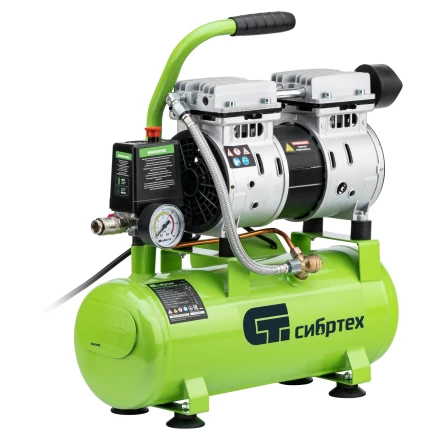 Компрессор безмаслянный малошумный Сибртех МБ 750/10,750 Вт, 10 л, 150 л/мин 58001 купить в Новом Уренгое