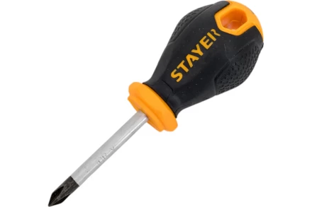 Отвертка STAYER "MASTER", двухкомпонентная рукоятка, магнитный наконечник, "STUBBY" ( бочка ), PH1x38мм 2510-38-1_z03 купить в Новом Уренгое