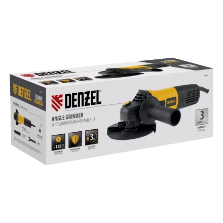 Машина шлифовальная угловая Denzel AG125-1500 26907, 1500 Вт, 125 мм, 3000-11000 об/мин купить в Новом Уренгое