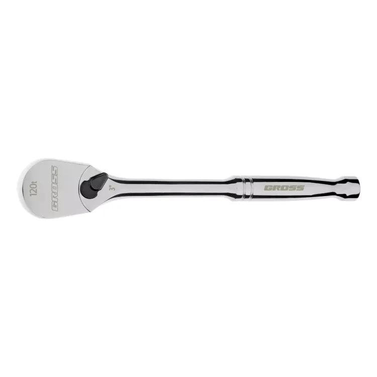 Ключ-трещотка 1/2" Gross 14052, CrV, 120 зубьев, цельнометаллический, хром купить в Новом Уренгое