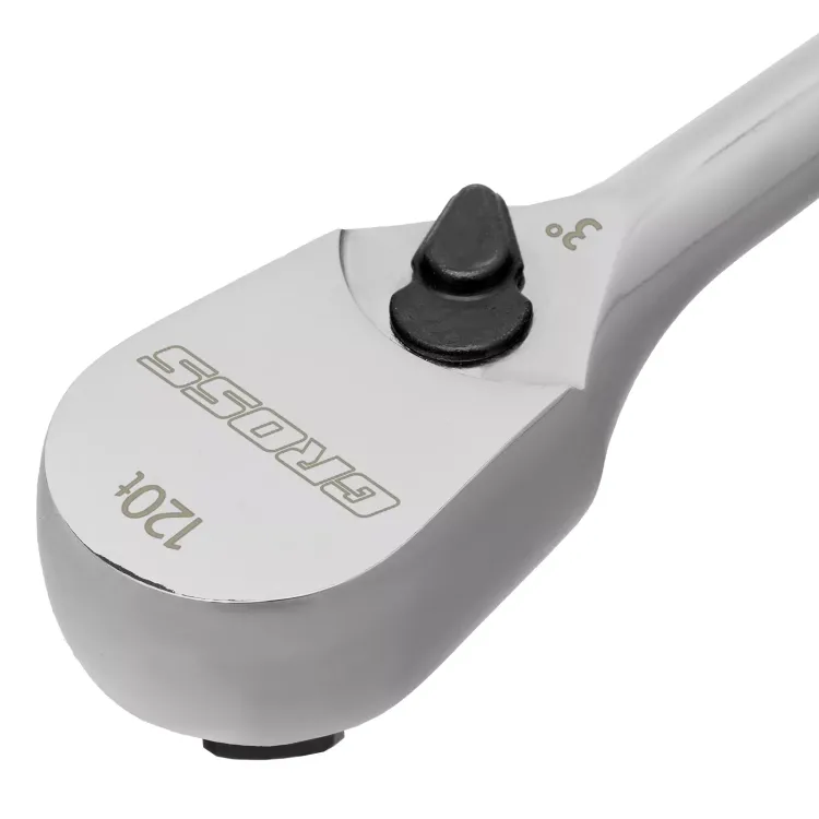 Ключ-трещотка 1/2" Gross 14052, CrV, 120 зубьев, цельнометаллический, хром купить в Новом Уренгое