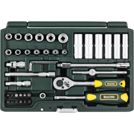 Набор KRAFTOOL &quot;EXPERT QUALITAT&quot;: Торцовые головки &quot;SUPER LOCK&quot; с присоединит квадратом, 1/4&quot;, 42 предмета 27885-H42_z02 купить в Новом Уренгое