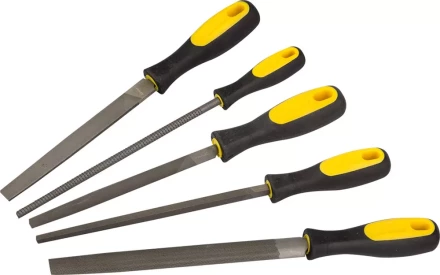 Набор STAYER &quot;PROFI&quot;: Напильники с двухкомпонентной рукояткой,плоский,полукруглый,трехгран,квадратный,круглый,№2,200мм 1682-20-H5_z01 купить в Новом Уренгое