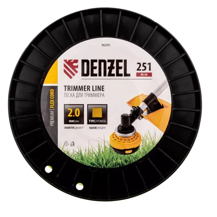 Леска для триммера квадрат, 2,0мм х 251м, на DIN катушке FLEX CORD// Denzel 96291 купить в Новом Уренгое