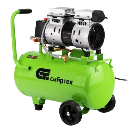 Компрессор безмаслянный малошумный Сибртех МБ 1100/24,1100 Вт, 24 л, 170 л/мин 58006 купить в Новом Уренгое