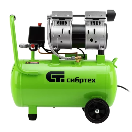 Компрессор безмаслянный малошумный Сибртех МБ 1100/24,1100 Вт, 24 л, 170 л/мин 58006 купить в Новом Уренгое