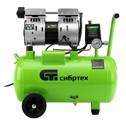 Компрессор безмаслянный малошумный Сибртех МБ 1100/24,1100 Вт, 24 л, 170 л/мин 58006 купить в Новом Уренгое