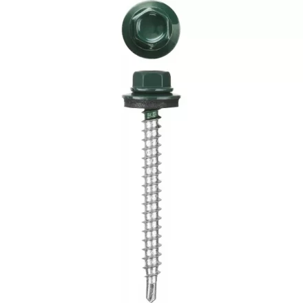 Саморезы СКД кровельные, RAL 6005 зеленый насыщенный, 51 х 4.8 мм, 1 200 шт, для деревянной обрешетки, STAYER 30300-48-051-6005 купить в Новом Уренгое