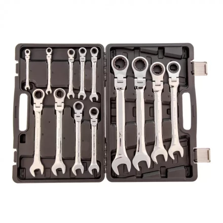 Набор ключей комбинированных Matrix трещоточных шарнирных 13 шт 14798 купить в Новом Уренгое