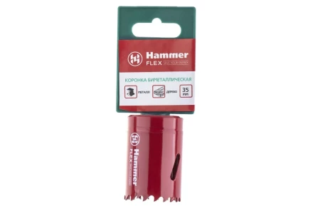 Коронка биметаллическая HAMMER Ф35х38мм 5/8&quot; BiMETALL (224-007) купить в Новом Уренгое