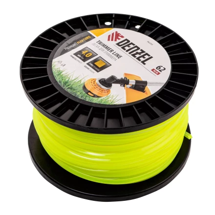 Леска для триммера квадрат, 4,0мм х 62м, на DIN катушке FLEX CORD// Denzel 96295 купить в Новом Уренгое