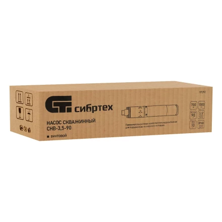 Скважинный насос Сибртех СНВ-3,5-90, винтовой, диаметр 3,5&quot;, 700 Вт, 1500 л/ч, напор 90 м 97292 купить в Новом Уренгое