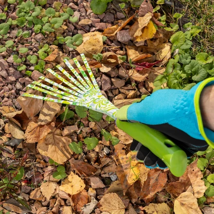 Грабли веерные 9 - зубые Palisad, 130 х 415 мм, стальные, пластиковая рукоятка, Flower Green, 620425 купить в Новом Уренгое