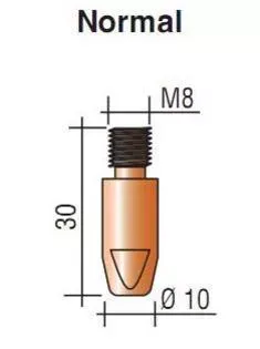 Наконечник к гор. п/а M8, d.1,2 мм L30 (тело 10) Cu-Cr-Zr Aurora купить в Новом Уренгое