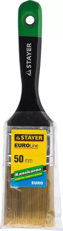 STAYER “KANEKARON-EURO”. Кисть плоская, искусственная щетина, деревянная ручка, 50мм 0106-050 купить в Новом Уренгое
