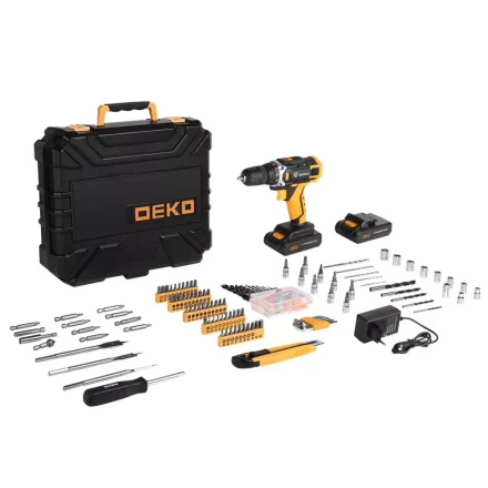Дрель аккумуляторная DEKO DKCD20FU-Li, 063-4143 + набор 193 аксессуара купить в Новом Уренгое