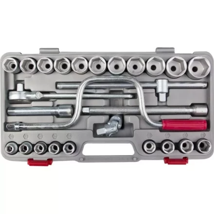 Набор торцовых головок НИЗ &quot;Шоферский инструмент №4&quot;, 1/2&quot;, сталь 40Х, в пластиковом кейсе, 26 предметов 2761-40 купить в Новом Уренгое