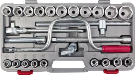 Набор торцовых головок НИЗ &quot;Шоферский инструмент №4&quot;, 1/2&quot;, сталь 40Х, в пластиковом кейсе, 26 предметов 2761-40 купить в Новом Уренгое