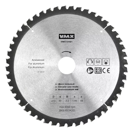 Диск пильный ф210х30 z48 алюминий VMX 512481 купить в Новом Уренгое