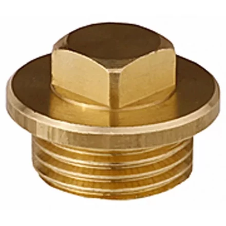 Заглушка GENERAL FITTINGS, 6-ти гранная головка с прижимной шайбой, никелированная латунь, наружная резьба, 1/2&quot; 51099-1/2 купить в Новом Уренгое