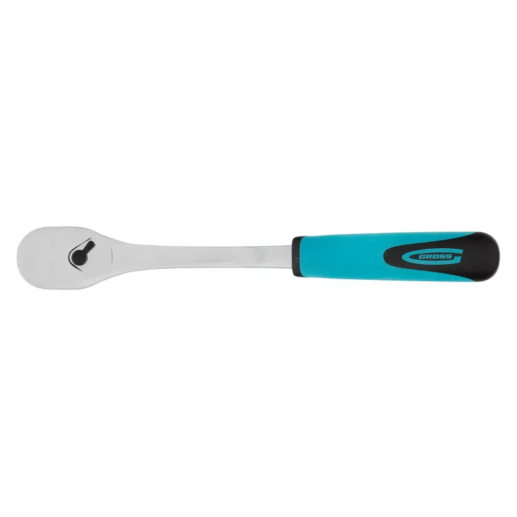 Ключ-трещотка 1/2" Gross 14055, CrV, 90 зубьев, усиленный, хром купить в Новом Уренгое