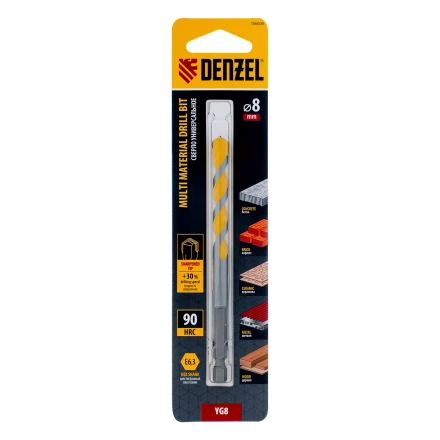 Сверло универсальное, Multi cut, 8 мм Denzel 706008 купить в Новом Уренгое