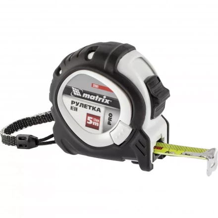 Рулетка Neon 5 м x 19 мм обрезиненный корпус 3 фиксации Pro Matrix 32591 купить в Новом Уренгое