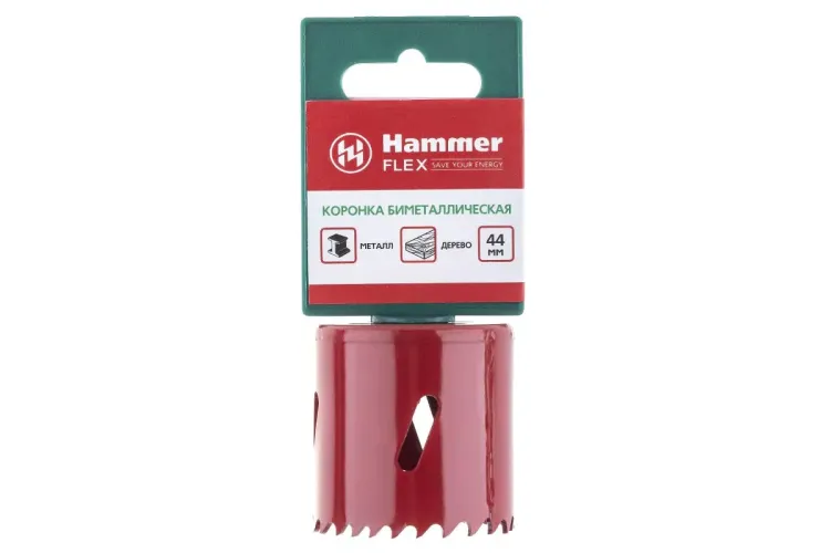 Коронка биметаллическая HAMMER Ф44х38мм 5/8" BiMETALL (224-009) купить в Новом Уренгое
