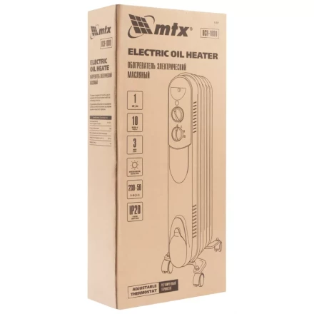 Масляный обогреватель MTX OCH-1000, 230 В, 1000 Вт // MTX 98301 купить в Новом Уренгое