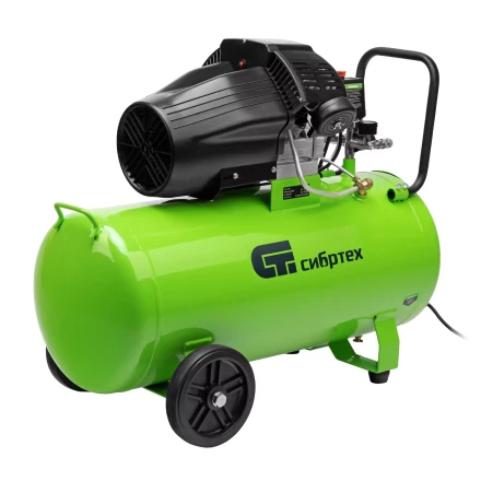 Компрессор воздушный Сибртех КК-2200/100 58009, 2,2 кВт, 350 л/мин, 100 л, прямой привод, масляный купить в Новом Уренгое