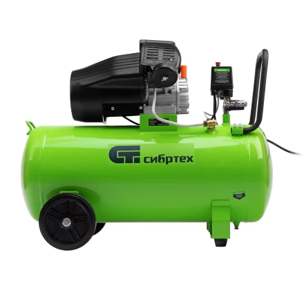 Компрессор воздушный Сибртех КК-2200/100 58009, 2,2 кВт, 350 л/мин, 100 л, прямой привод, масляный купить в Новом Уренгое