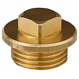 Заглушка GENERAL FITTINGS, 6-ти гранная головка с прижимной шайбой, никелированная латунь, наружная резьба, 3/4" 51099-3/4