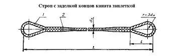 Строп канатный петлевой СКП 0.5 т L=1 м заплет купить в Новом Уренгое